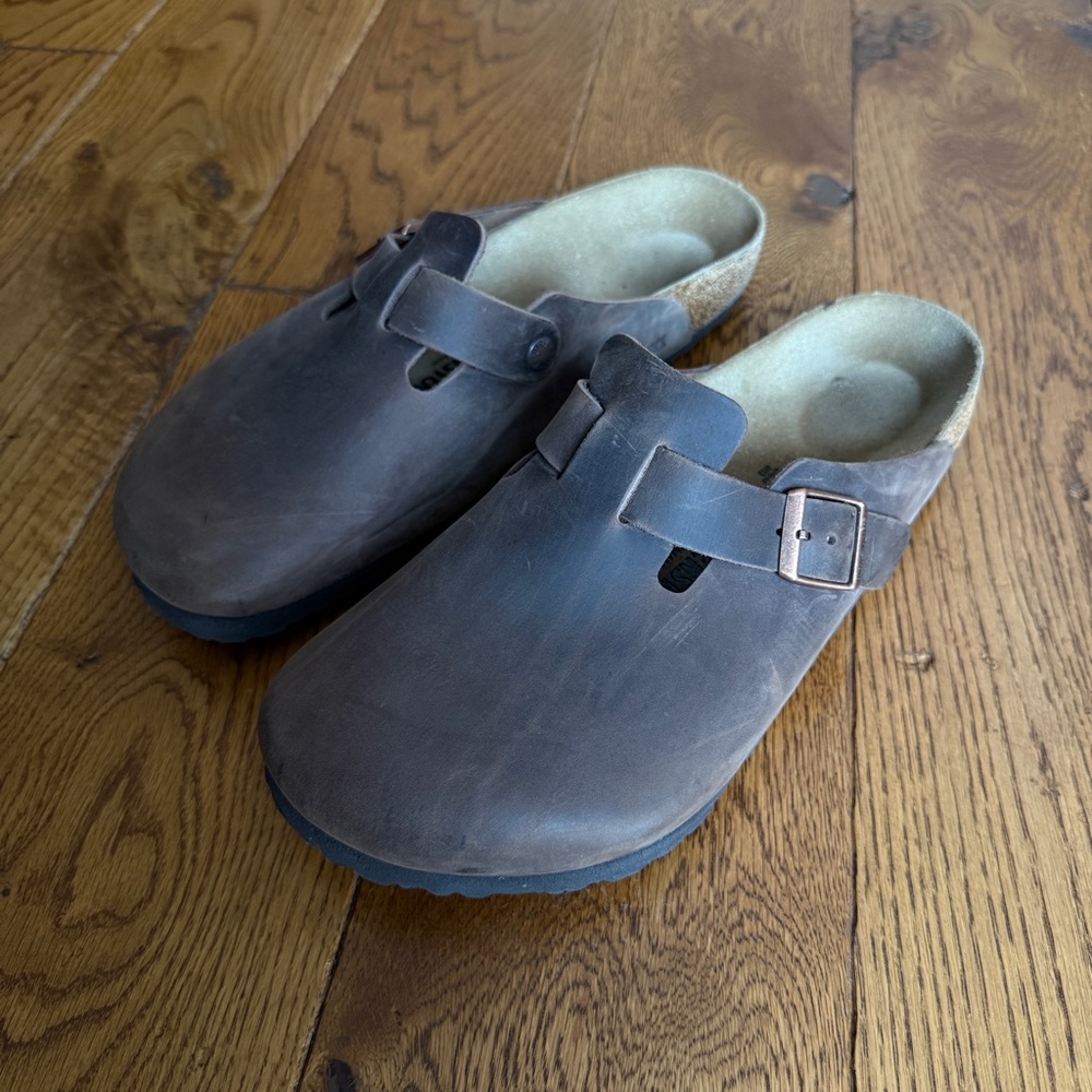 Men’s Birkenstock Brown Boston Clogs, Size 46 (13-13.5), Minimal Wear